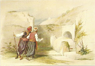 קבר יוסף בזמן הטורקים. ציורו של דייוויד רוברטס